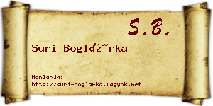 Suri Boglárka névjegykártya